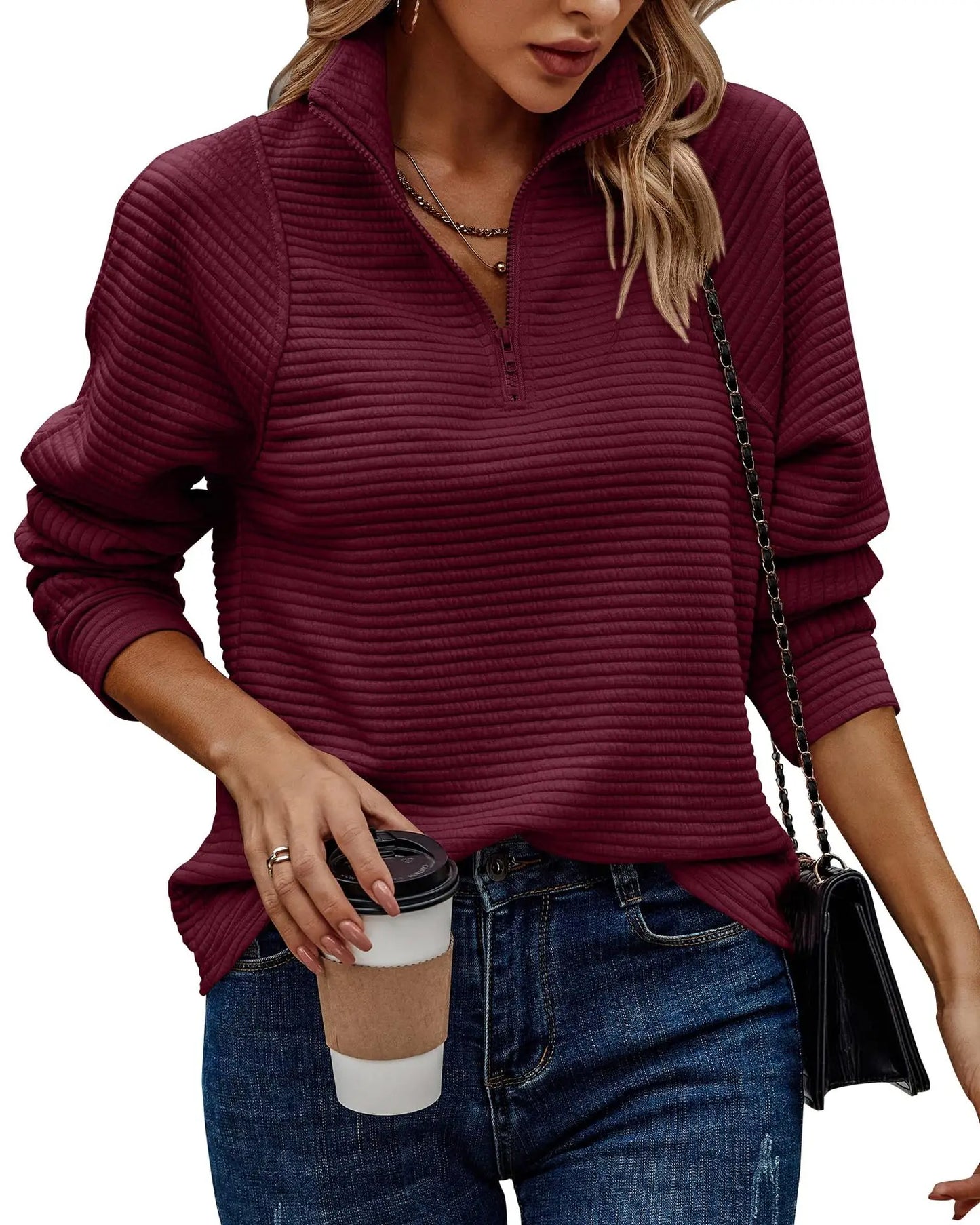Kiera | Sweatshirts pour femmes à col montant avec fermeture éclair