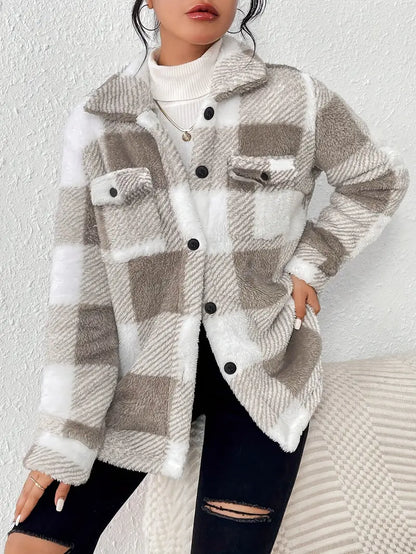 SANDRA - Veste à boutons à motif tartan
