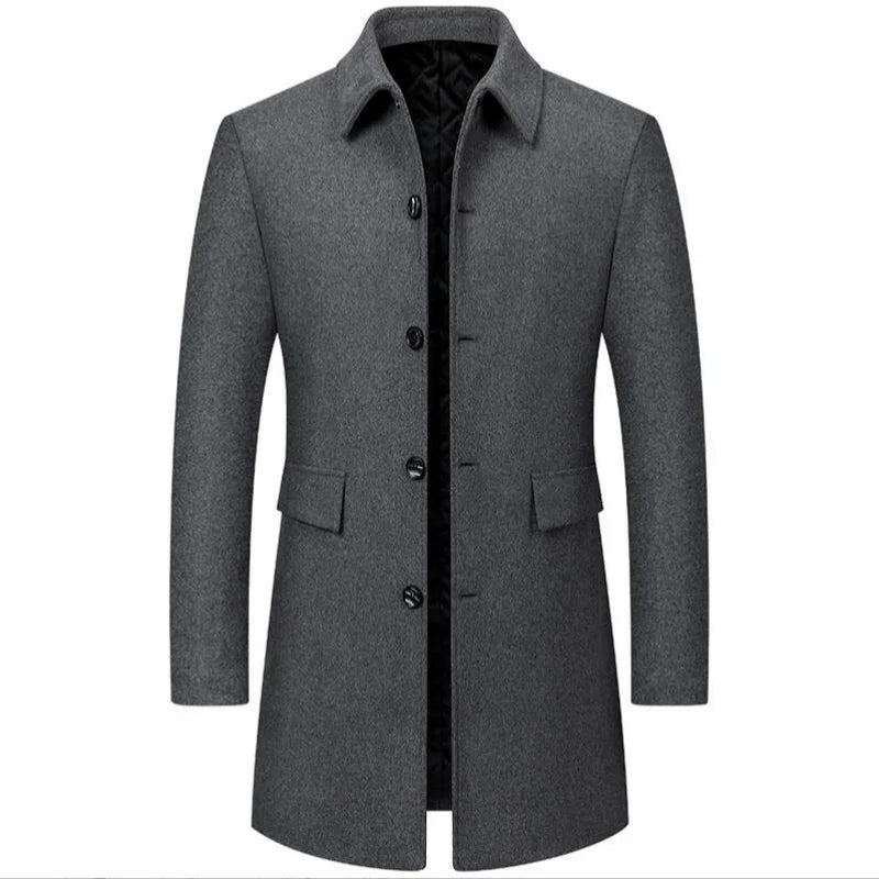 Harvey | Veste longue en laine à col rabattu pour hommes