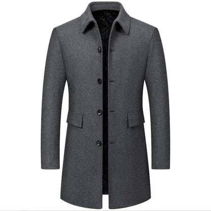 Harvey | Veste longue en laine à col rabattu pour hommes