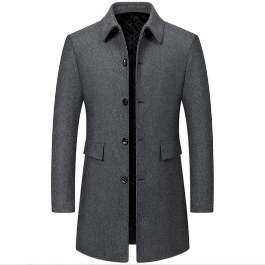Harvey | Veste longue en laine à col rabattu pour hommes