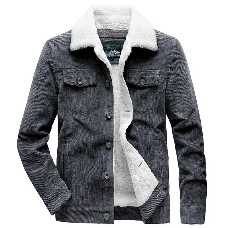 Zayn | Veste d'hiver zippée pour hommes plus manteau en velours