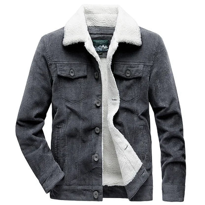 Zayn | Veste d'hiver zippée pour hommes plus manteau en velours
