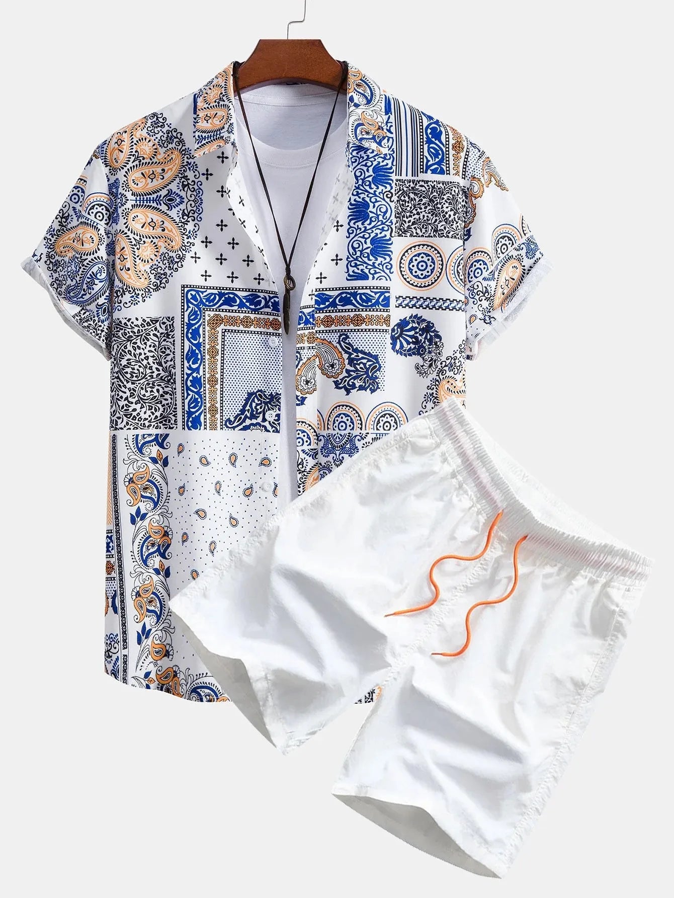 Easton | Ensemble décontracté d'été imprimé hawaïen pour hommes