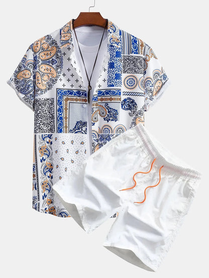 Easton | Ensemble décontracté d'été imprimé hawaïen pour hommes