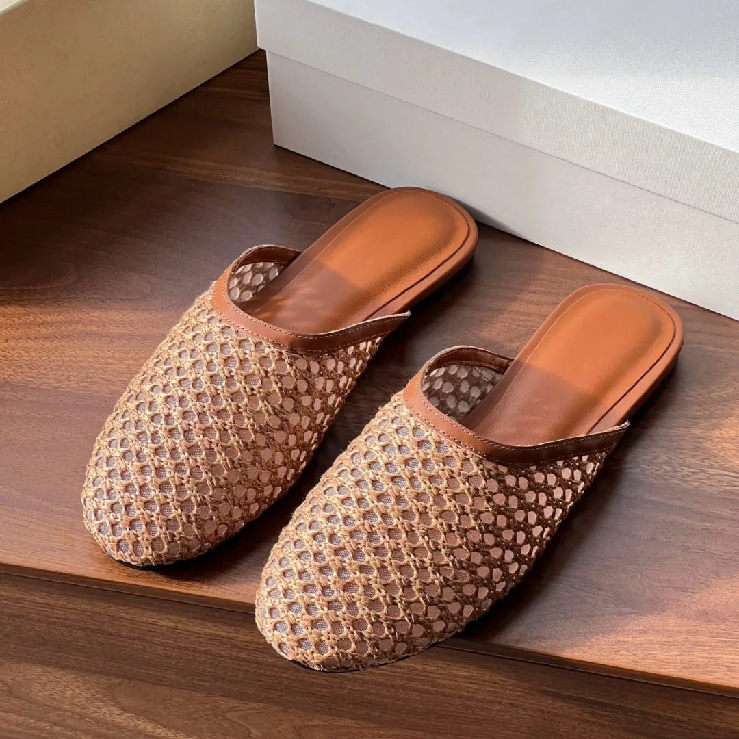 Gabrielle | Sandales Mules en Cuir Véritable pour Femmes