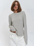 Ilana | Pull décontracté simple en coton rayé pour femmes