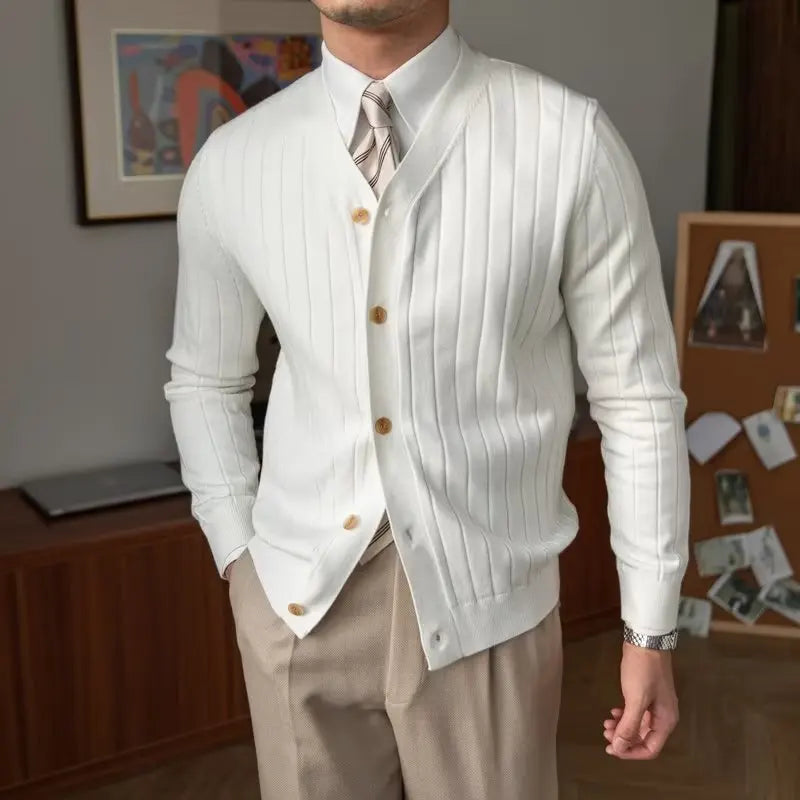 Maxwell | Cardigan ouvert décontracté pour homme à manches longues en couleur unie