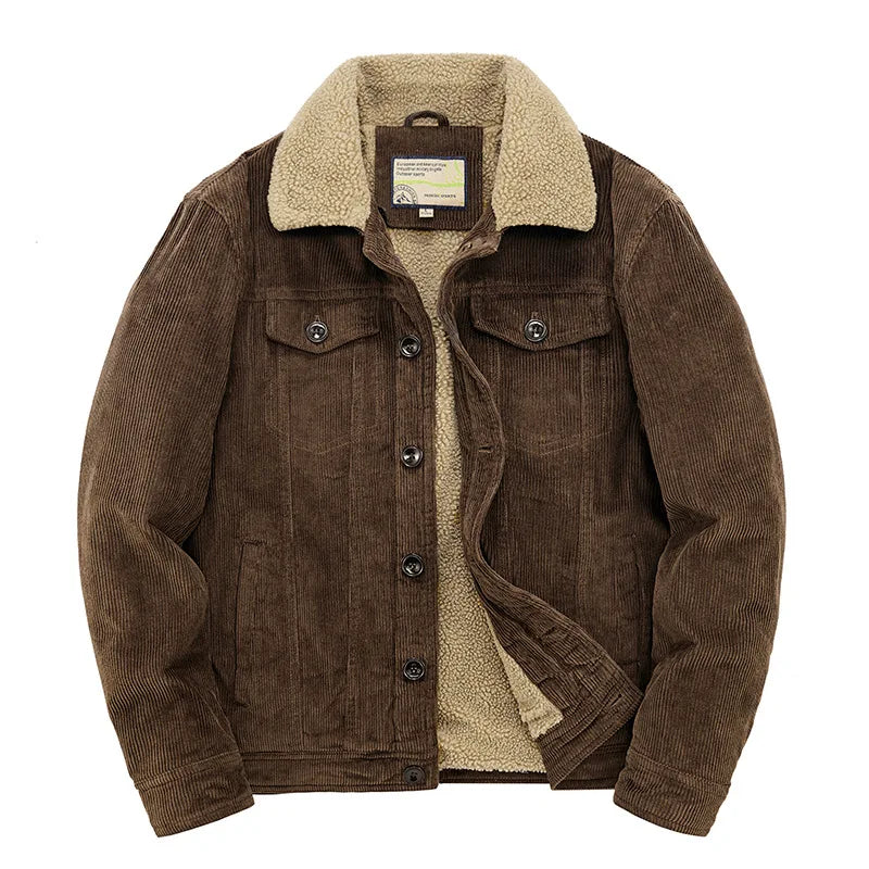 Zayn | Veste d'hiver zippée pour hommes plus manteau en velours