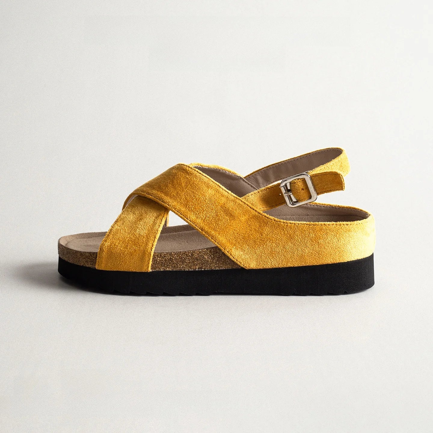 Winnie | Sandales pour Femmes en Cuir Véritable à Semelle Épaisse avec Bandes Croisées