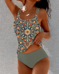 Madeleine | Ensemble Tankini à Imprimé Floral Vintage