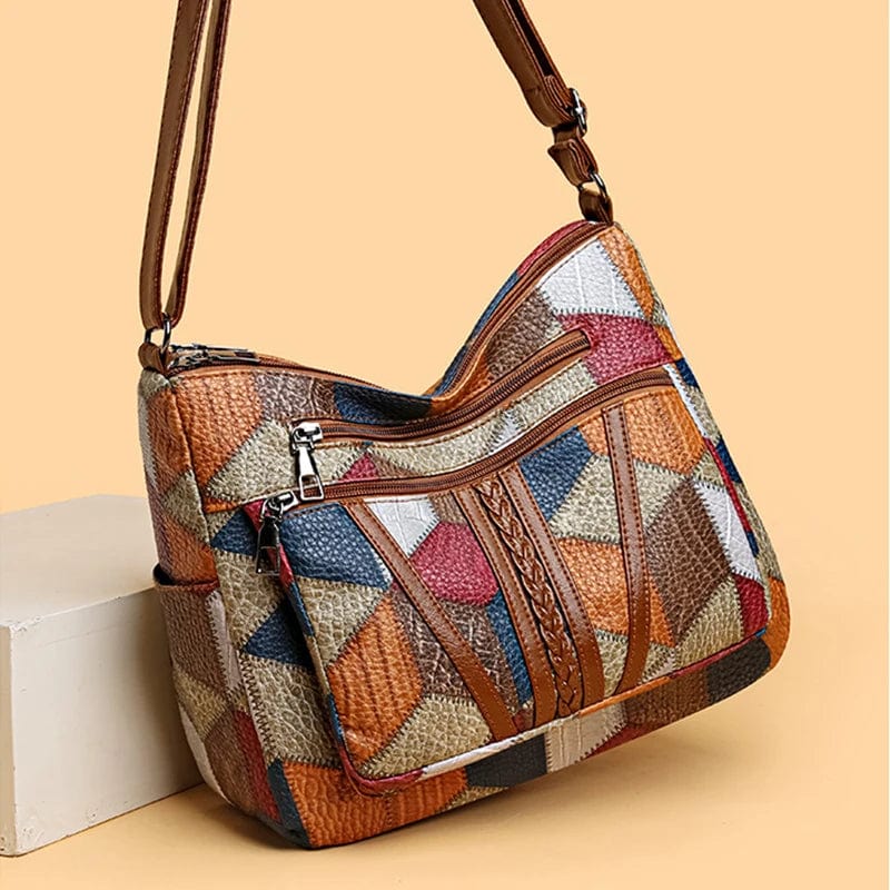 Solara – Sac en Cuir Mosaïque Élégant