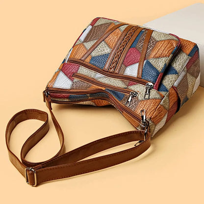 Solara – Sac en Cuir Mosaïque Élégant