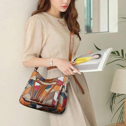Solara – Sac en Cuir Mosaïque Élégant