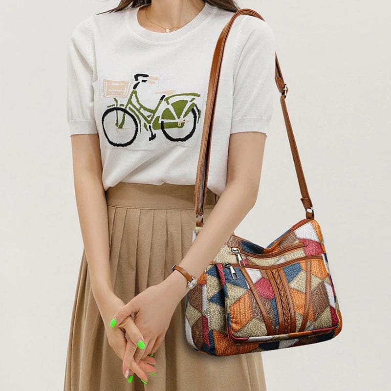 Solara – Sac en Cuir Mosaïque Élégant