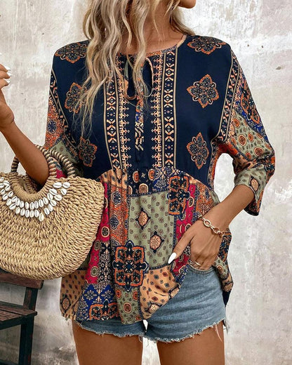 T-Shirt Élégant Femme – Manches Trois-Quarts