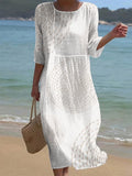 Dai | Robe Décontractée Texturée à Motifs Brodés