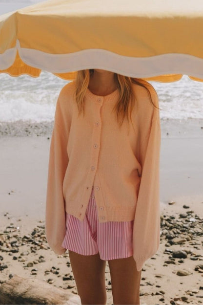 Cardigan en tricot à boutons, à manches longues, décontracté et uni