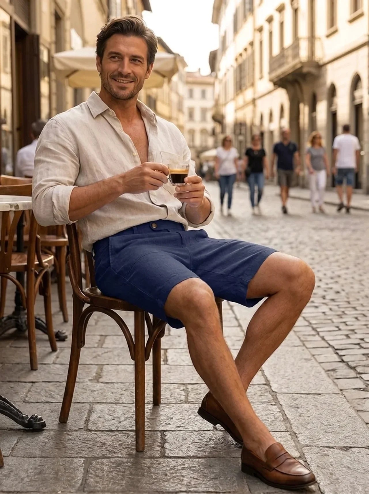 Mason | Shorts en Lin avec Cordon de Serrage