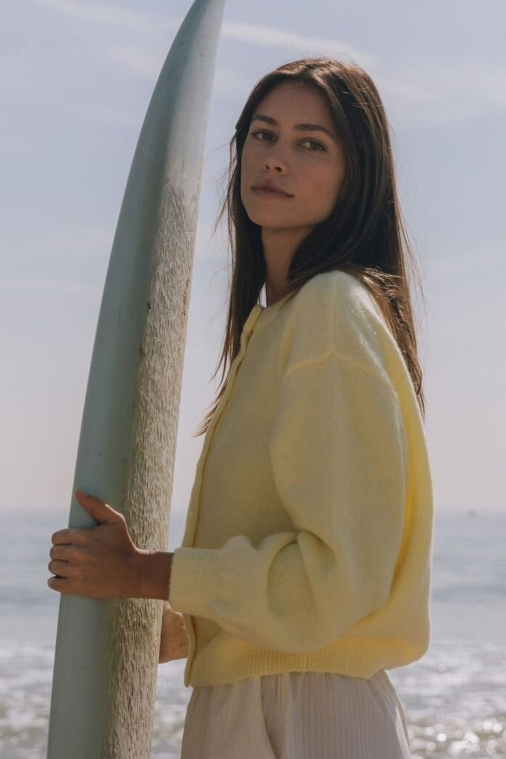 Cardigan en tricot à boutons, à manches longues, décontracté et uni