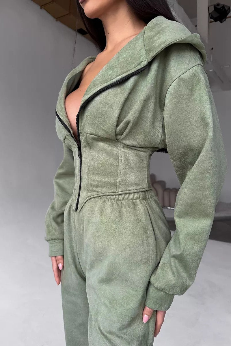 Ensemble de Pantalons à Capuche avec Cordons de Serrage