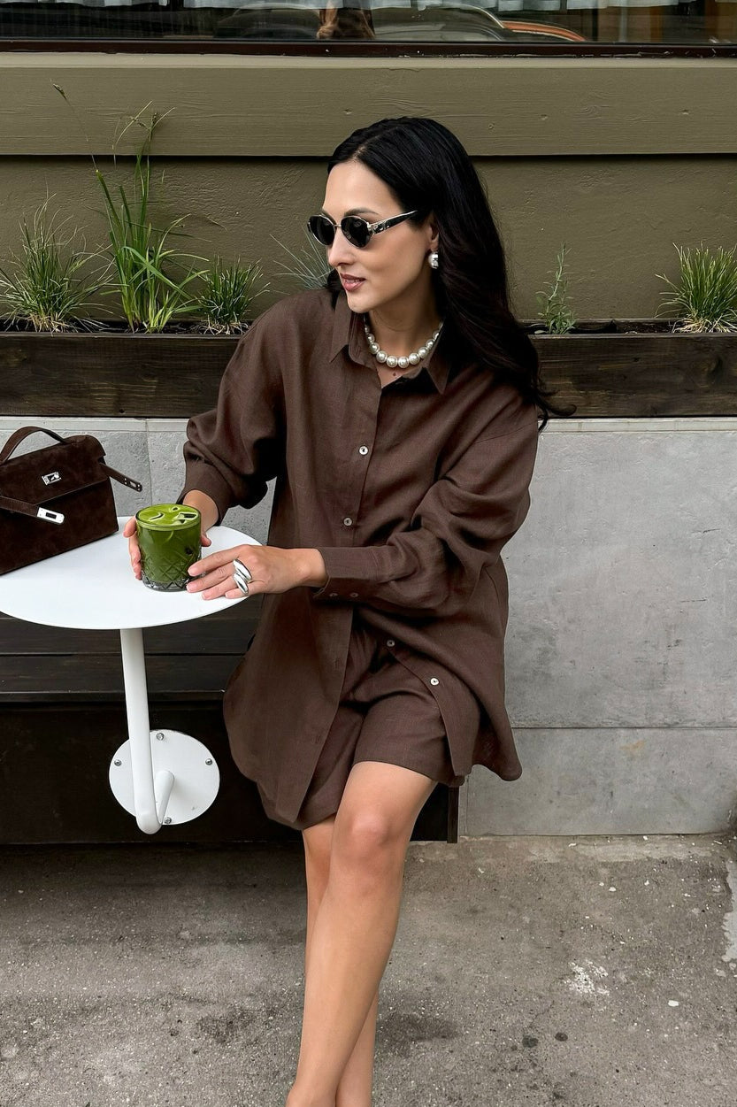 Cardigan Chic Décontracté Ensemble de Deux Pièces avec Short