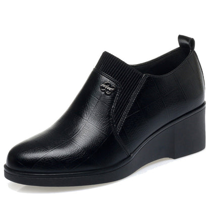 Bottines Éléguantes à Talon Wedge en Cuir