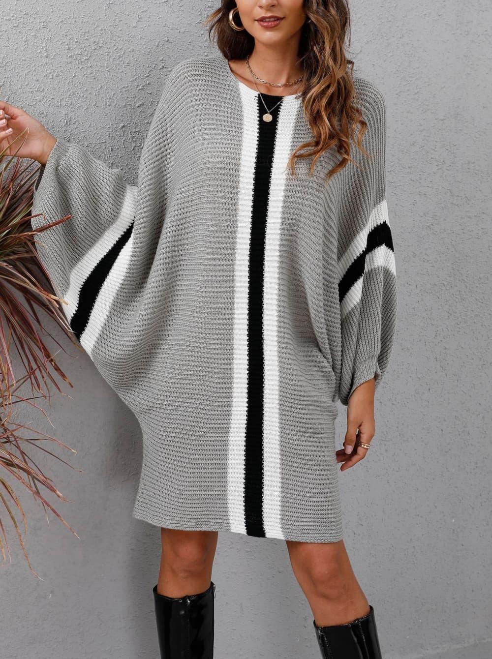 Inès | Robe pull en maille côtelée