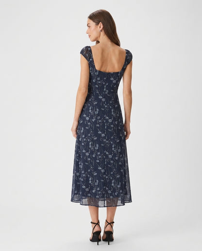 Liliana | Robe d'été longue à imprimé floral sans dos de style français