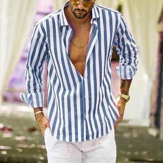 Jacki | Chemise Rayée à Manches Longues en Coton et Lin