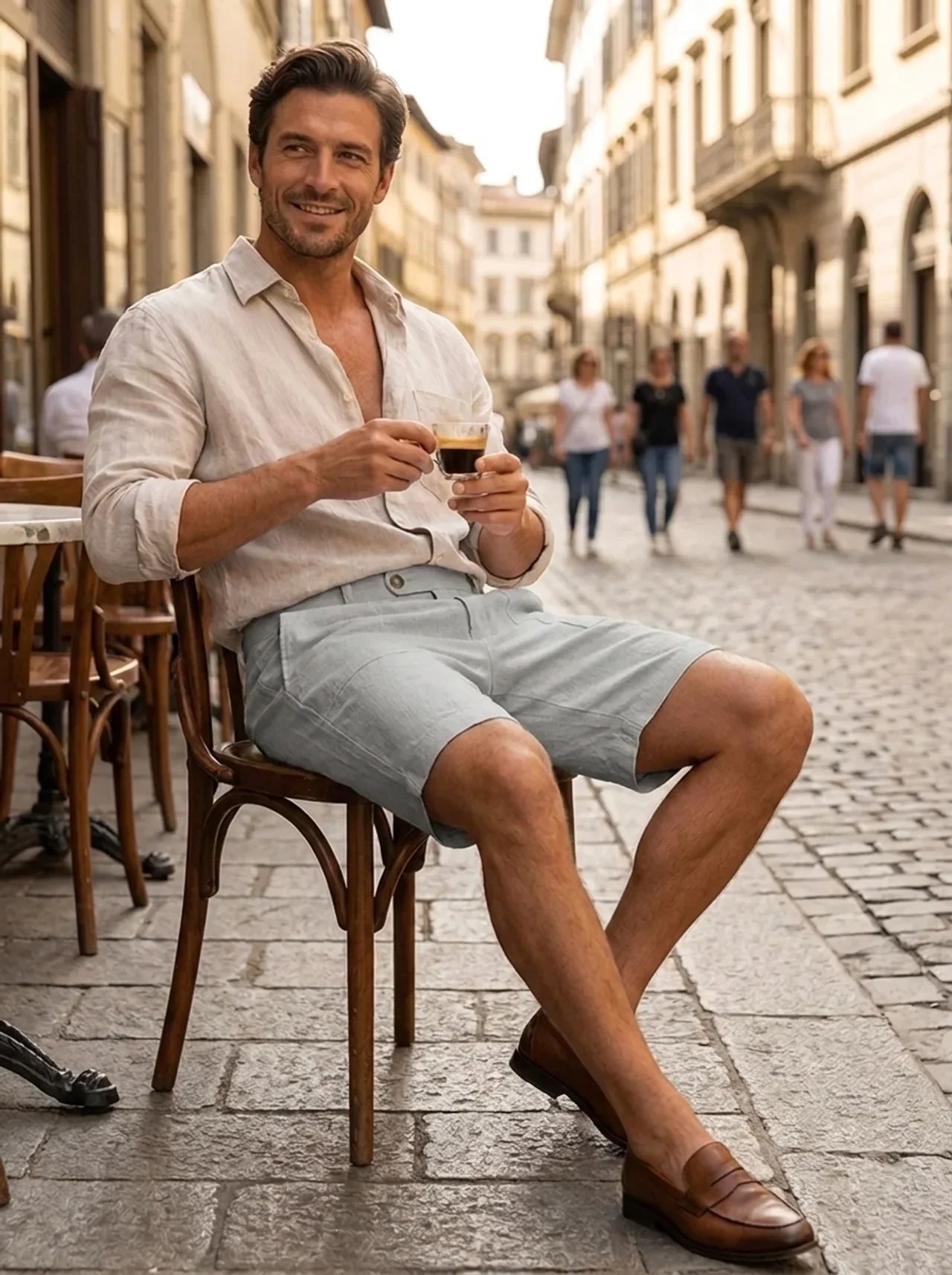 Mason | Shorts en Lin avec Cordon de Serrage