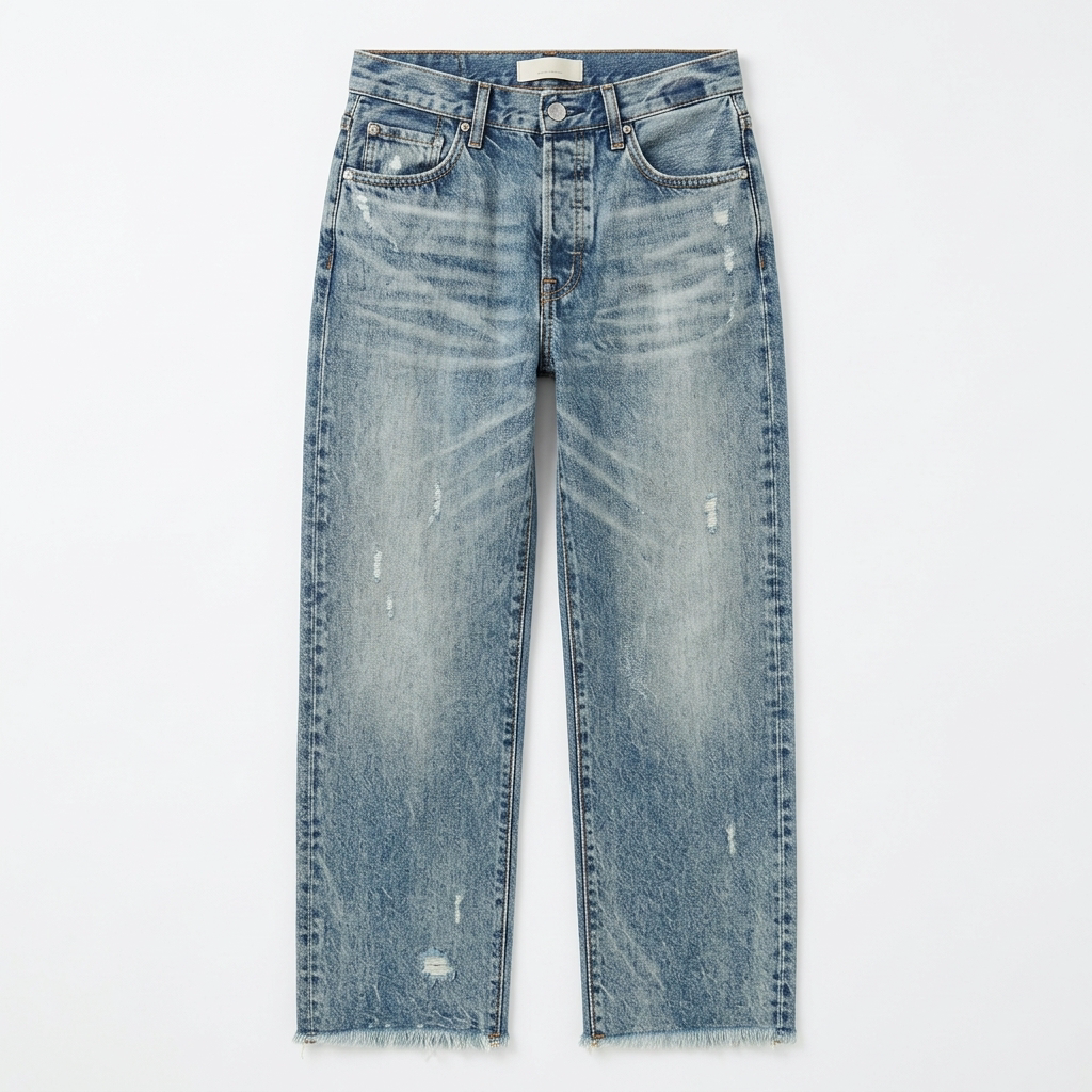 Astoria | Jeans Droits Raccourcis avec Franges