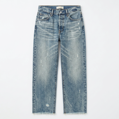 Astoria | Jeans Droits Raccourcis avec Franges
