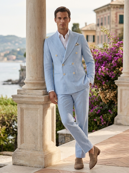 Dariel | Costume Rayé Double Boutonnage