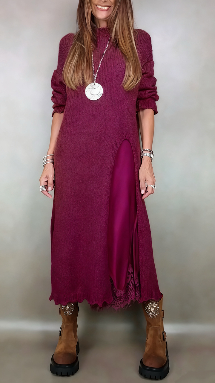 Jesika | Pull Long Élégant Avec Robe