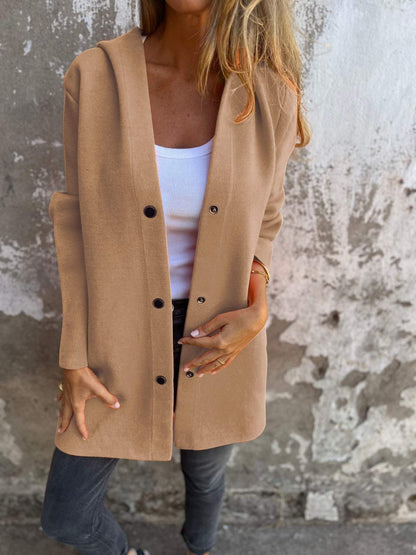 Norah | Veste à capuche décontractée à bouton unique