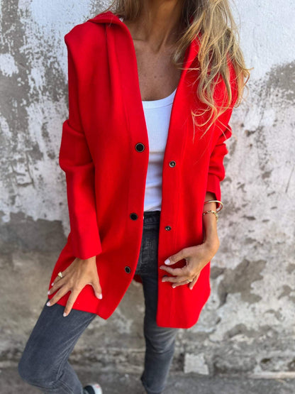 Norah | Veste à capuche décontractée à bouton unique