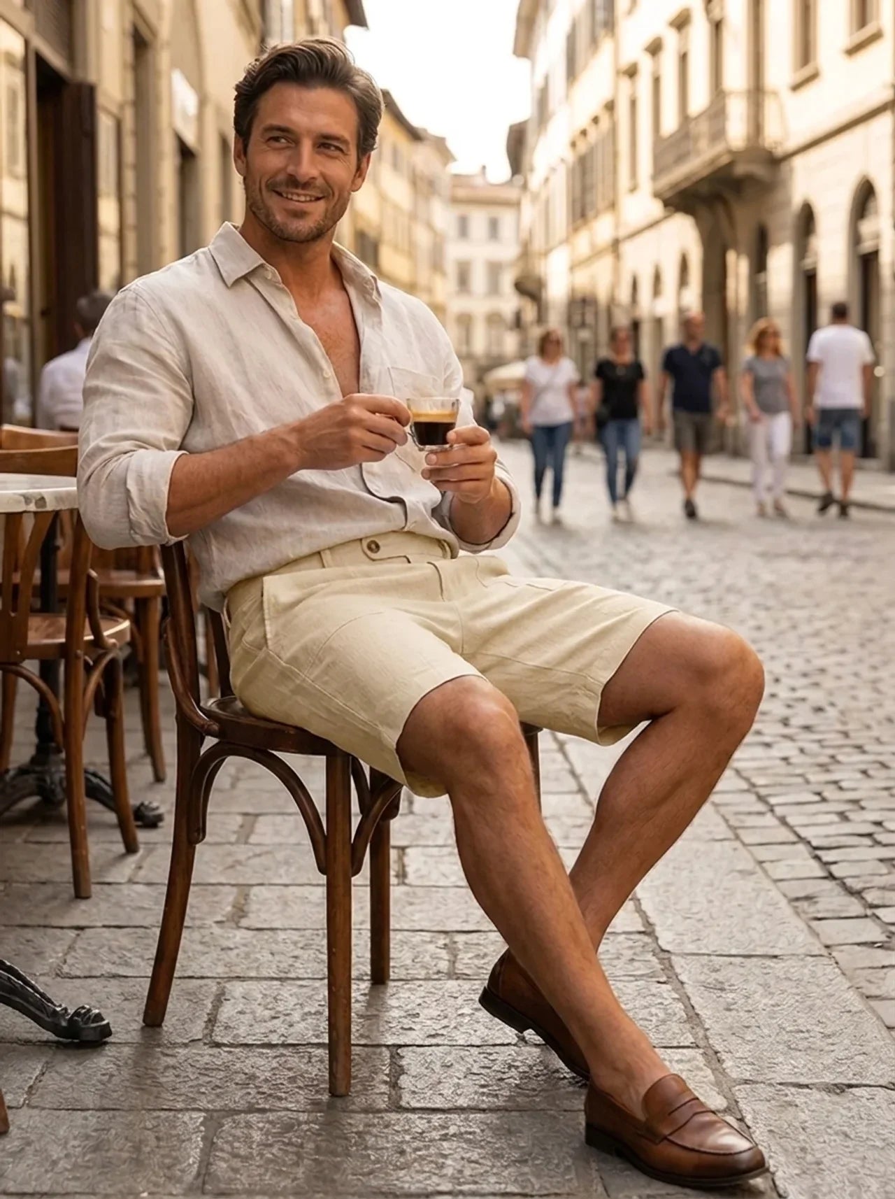 Mason | Shorts en Lin avec Cordon de Serrage