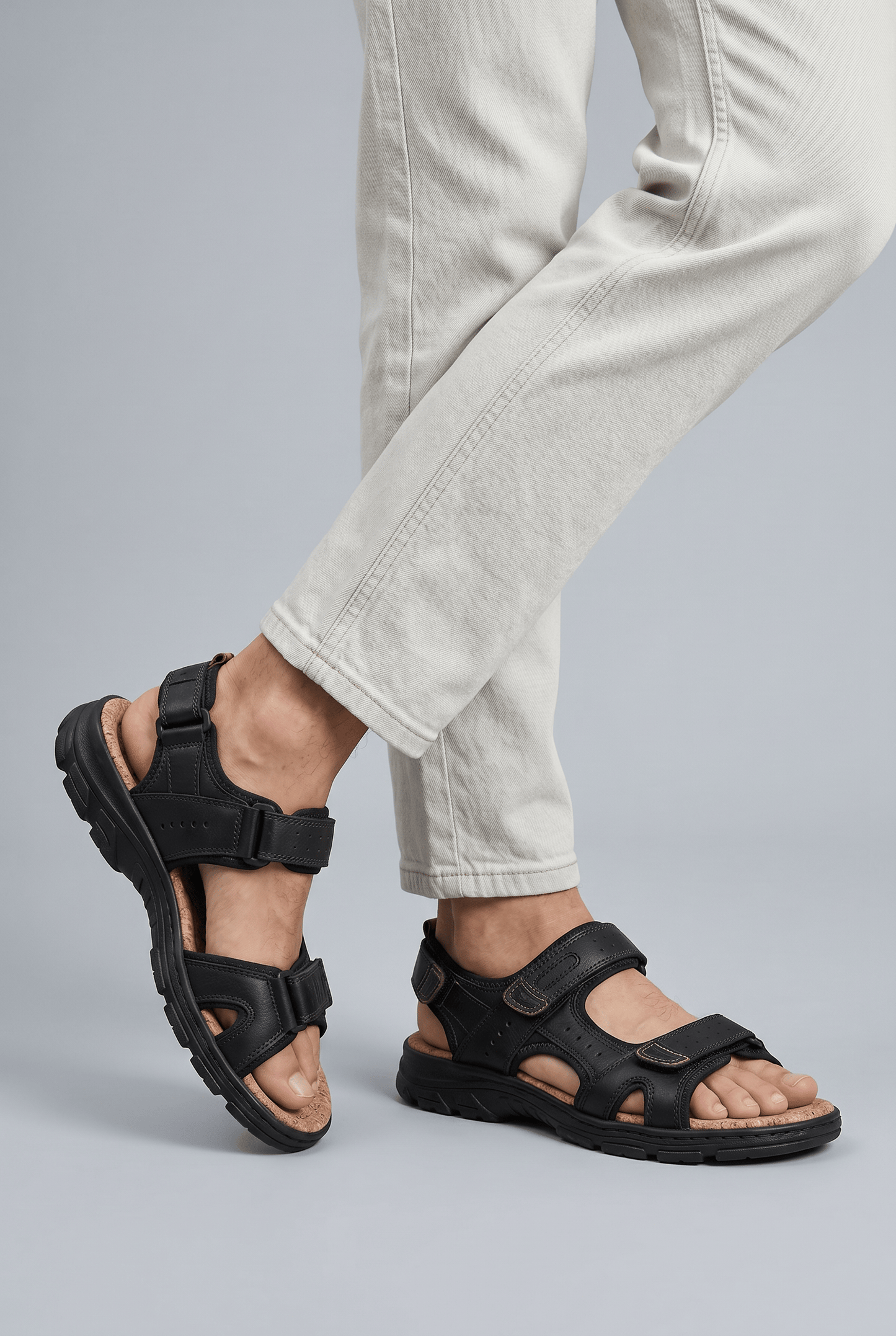 Griffin | Sandales Décontractées à Double Velcro pour Extérieur