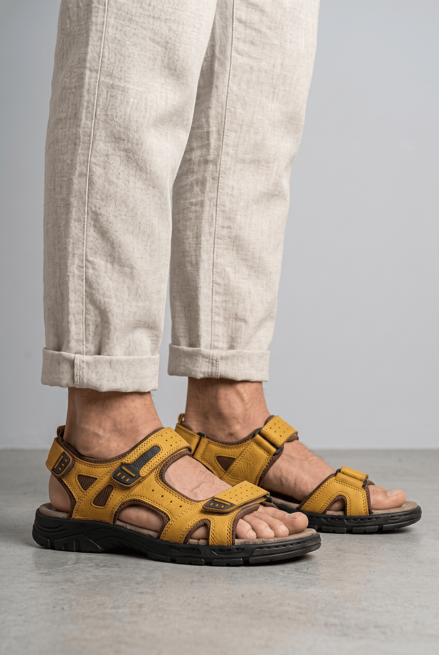 Griffin | Sandales Décontractées à Double Velcro pour Extérieur