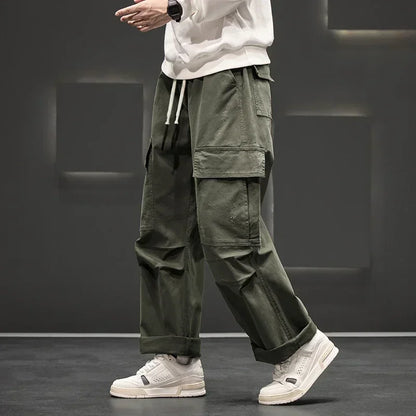 Luke | Pantalons décontractés à poches cargo à jambes larges