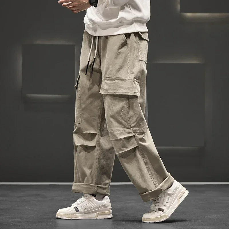 Luke | Pantalons décontractés à poches cargo à jambes larges