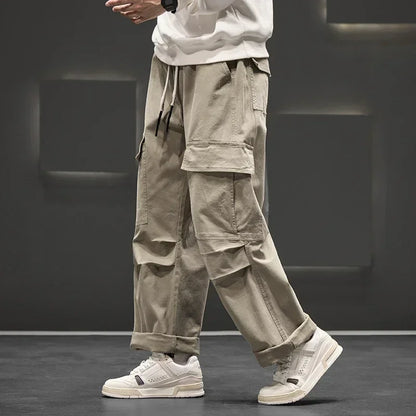 Luke | Pantalons décontractés à poches cargo à jambes larges