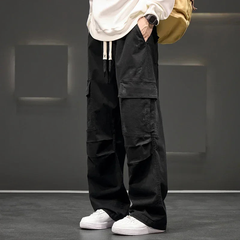 Luke | Pantalons décontractés à poches cargo à jambes larges
