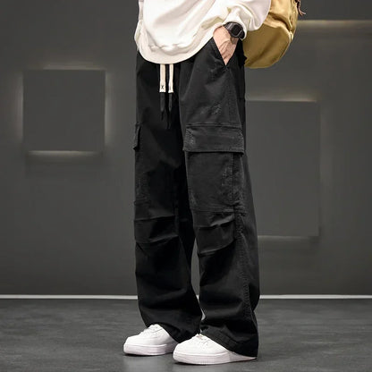 Luke | Pantalons décontractés à poches cargo à jambes larges