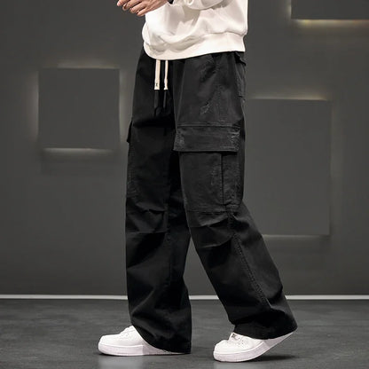 Luke | Pantalons décontractés à poches cargo à jambes larges