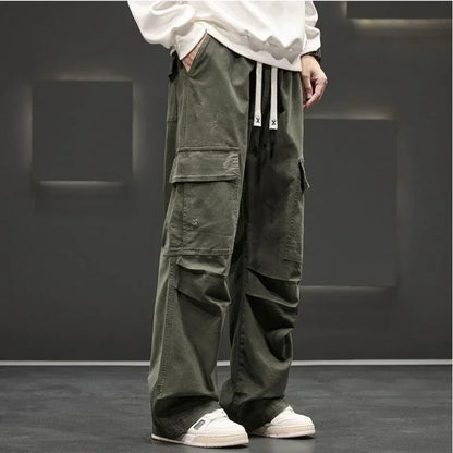 Luke | Pantalons décontractés à poches cargo à jambes larges