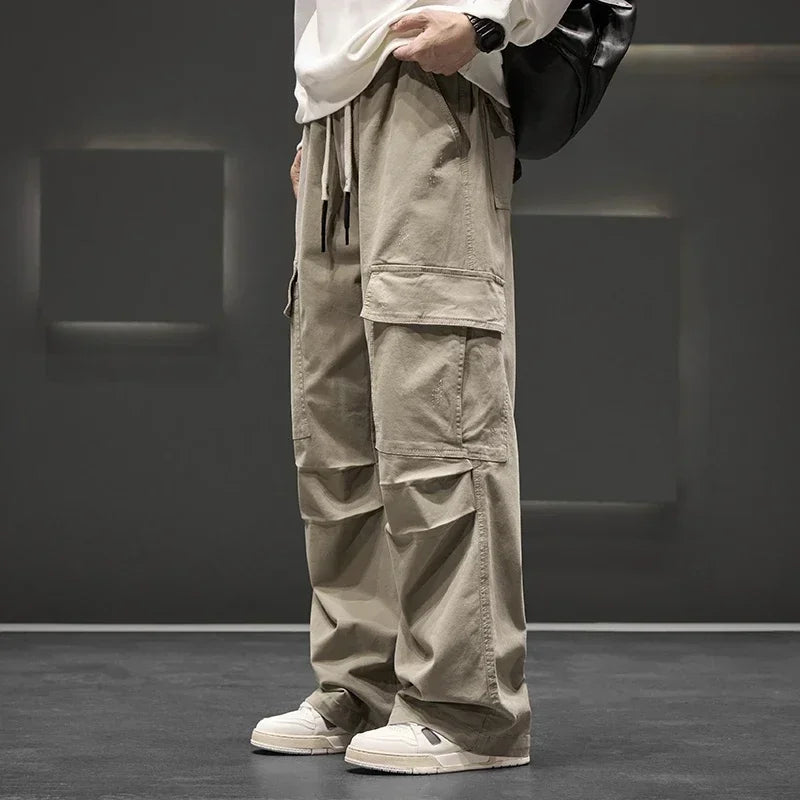 Luke | Pantalons décontractés à poches cargo à jambes larges