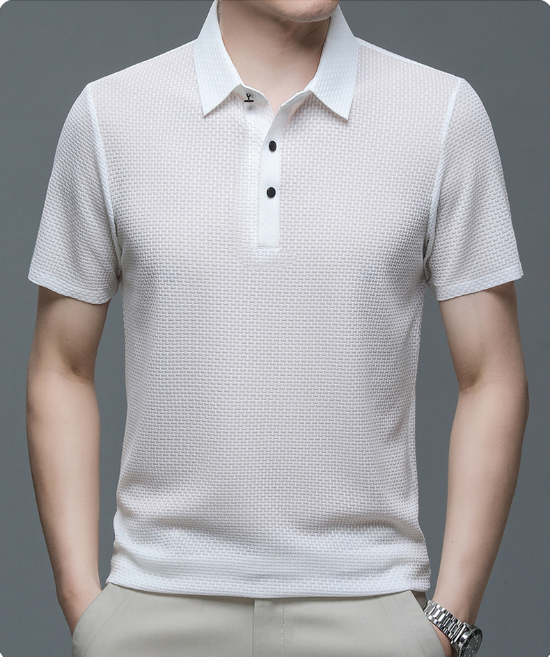 Jax | Polo Texturé à Manches Courtes avec Boutons