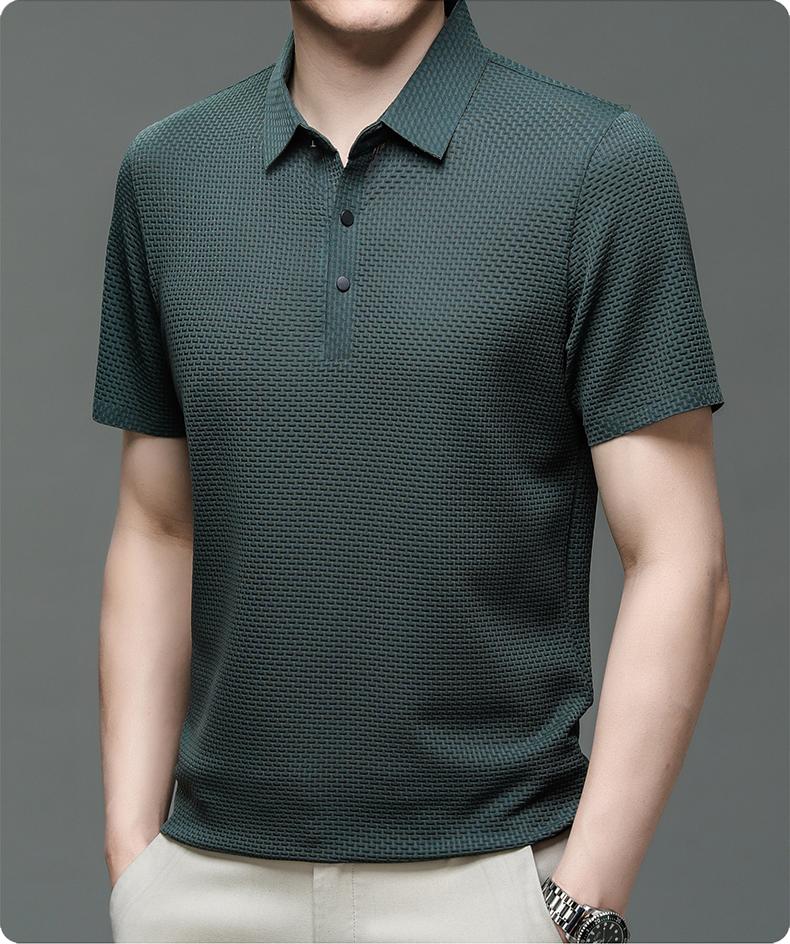 Jax | Polo Texturé à Manches Courtes avec Boutons